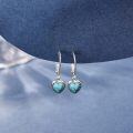 wholesale 925 Sterling Silver Heart Turquoise Earrings for Sensitive Ears Women Girls Vintage -0-1