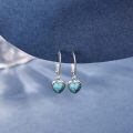 wholesale 925 Sterling Silver Heart Turquoise Drop Earrings-0-1