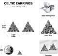 wholesale 925 Sterling Silver Celtic Knot Triangle Stud Earrings - Mens & Womens Irish  Set-0-2