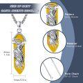wholesale 925 Sterling Silver Yellow Agate Grim Reaper Skull Pendant Necklace-0-1