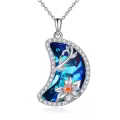 TOUPOP Sterling Silver Crystal Birth Flower Necklace-0-0