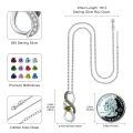 wholesale  925 Sterling Silver White Gold Plated Heart Birthstone Necklace with Infinity Symbol for Women, Hypoallergenic Romantic Jewelry Gift-0-5