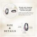wholesale 925 Sterling Silver Black Plated Pink Crystal Geometric Patterned Hoop Earrings for Women-0-3