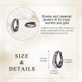 wholesale 925 Sterling Silver Black Plated Pink Crystal Geometric Patterned Hoop Earrings for Women-0-3