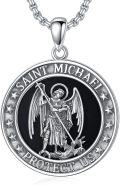 wholesale 925 Sterling Silver Saint Michael Medal Necklace Protection  for Men/Women-0-0