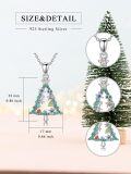 wholesale 925 Sterling Silver Multicolor Crystal Christmas Tree Pendant Necklace for Women Girls -0-1