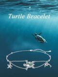 wholesale 925 Sterling Silver Moss Agate Sea Turtle Starfish Dolphin Charm Bracelet For Women-0-5