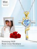 wholesale Sterling Silver Rose Cross Pendant Necklace for Women-0-149