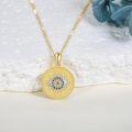 wholesale 14K Gold Round Evil Eye Pendant Necklace with Chain for Women Girls-0-2