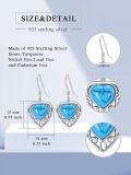 wholesale 925 Sterling Silver Heart-Shaped Turquoise Dangle Drop Earrings Gift for Mom-0-2