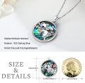 wholesale 925 Sterling Silver Abalone Shell Pendant with Koala Charm Necklace - Cute Animal  for Women and Girls-0-5