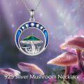 wholesale 925 Sterling Silver Enamel Mushroom & Crescent Moon Pendant Necklace s for Women and Girls-0-5