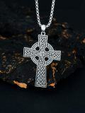 wholesale 925 Sterling Silver &  Celtic Knot Cross Pendant Necklaces for Men/Women-0-2