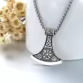 wholesale 925 Sterling Silver Norse Jewelry - Viking Axe with Vegvisir & Tree of Life Pendants Necklaces Wholesale for Men Women -0-4