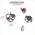 wholesale 925 Sterling Silver Red Heart & Black Rose Infinity Dangle Earrings  for Women-0-3