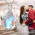 wholesale 925 Sterling Silver Teardrop Moonstone Infinity Love You Forever Pendant Necklace for Women-0-5