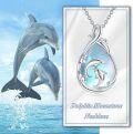 wholesale 925 Sterling Silver Dolphin Moonstone Teardrop Pendant for Women's s-0-4