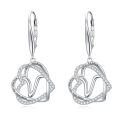 TOUPOP Sterling Silver & Stone Double Heart Dangle Earrings Birthday Christmas Gifts-0-0