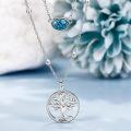 wholesale 925 Sterling Silver Turquoise Tree of Life Lariat Layered Pendant Necklace Christmas Gifts for Women-0-3