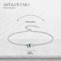 wholesale 925 Sterling Silver Butterfly Abalone Shell Crystal Ankle Anklet with Chain Extender-0-4