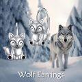 wholesale 925 Sterling Silver Fox Stud Earrings for Women Girls Animal  48x37mm-0-2