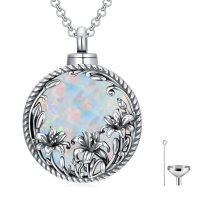 wholesale 925 Sterling Silver Opal Locket Necklace With Flower Design And Accessories-May