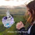 wholesale 925 Sterling Silver Purple & Blue Swarovski Crystal Elephant Heart Cremation Jewelry Pendant with Funnel and Fill Tool-0-4