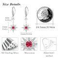 wholesale 925 Sterling Silver Gold-Plated Moonstone & Opal Starburst Leverback Drop Earrings-0-46
