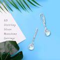 wholesale 925 Sterling Silver Moonstone Leverback Earrings for Women - Tree Life Design 6mm Dangle Earrings s Hypoallergenic-0-5