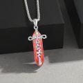 wholesale 925 Sterling Silver Red Agate Cross Faith Pendant Christian  for Women Girls-0-1