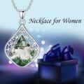 wholesale Filigree Teardrop Necklace 925 Sterling Silver Teardrop Gemstone Pendant Jewelry Gifts For Women -0-2