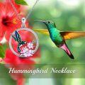 wholesale 925 Sterling Silver Hummingbird & Flower Pendant Necklaces with Cubic Zirconia Stones s for Women Girls-0-3