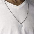 wholesale 925 Sterling Silver Celtic Knot Cross Pendant Necklace for Men Christian-0-2