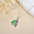 wholesale 925 Sterling Silver Penguin & Christmas Tree Pendant Necklace - Holiday Gifts for Her-0-1