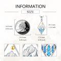 wholesale 925 Sterling Silver Cubic Zirconia-Shaped Mountain and Tree Design with Blue Opal Inlay Pendant Necklace-0-3