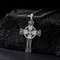 wholesale 925 Sterling Silver Celtic Cross Pendant with Black Onyx Gemstone - Mens Womens Christian Religious s-0-1