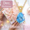wholesale 14k Gold Teardrop Aquamarine Lab Diamond Pendant Necklace Wholesale With Heart Detail-0-4
