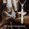 wholesale 925 Sterling Silver Praying Hands Faith Over Fear Cross Pendant Necklace-0-5