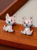 wholesale 925 Sterling Silver Corgi Dog Stud Earrings for Women Gifts-0-1