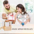 wholesale 925 Sterling Silver Natural Gemstone Angel Wings Necklace for Women Gift for Mom Wife GF-0-1