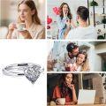 wholesale TOUPOP 1ct Heart Shaped Moissanite Engagement Rings For Women D Color Vvs1 S925 Sterling Silver Heart Cut Moissanite Promise Eternity Wedding Anniversary Christmas Jewelry Gifts For Wife Size 6-9 -0-4