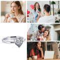 TOUPOP Sterling Silver D Color Vvs1 Heart Moissanite Engagement Ring-0-4
