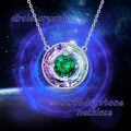 TOUPOP Sterling Silver Emerald Crystal Circle Pendant Necklace For Women-0-7