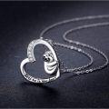 wholesale 925 Sterling Silver Heart-Shaped Sloth Slide Charm Necklace - Keep Me in Your Heart Pendant Gift for Her-0-2