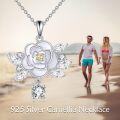 wholesale 925 Sterling Silver Camellia Flower Pendant Necklace - Delicate Nature-Inspired Jewelry for Women-0-1