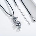 wholesale 925 Sterling Silver Dragon Pendant Necklaces for Men Women Valentines Day Gifts-0-1