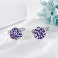wholesale 925 Sterling Silver Purple D20 Dice Cufflinks for Men Women s-0-3