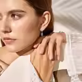wholesale 925 Sterling Silver Gold-Plated Green Stone Snake Drop Hoop Earrings Wholesale for Women - Hypoallergenic  4cm Long-0-2