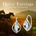 wholesale 925 Sterling Silver Hypoallergenic Cute Horse Head Drop Earrings for Women-0-5