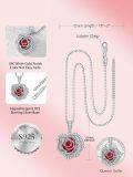 wholesale  Sterling Silver 12 Birthstone Rose Pendant Necklace Mother s Day Gift -0-4